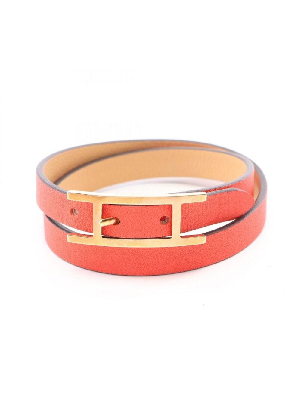 Hermes Bracelet Behapi Double Tour Naturel Sable Orange Field